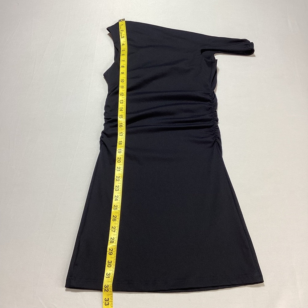 Princess Polly One-Shoulder Black Draped Dress - Picture 9 of 12